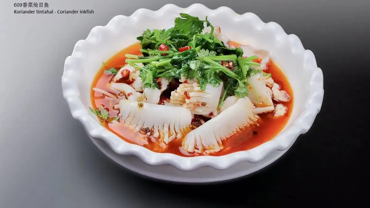 609 Tintahal korianderrel 香菜炝目鱼