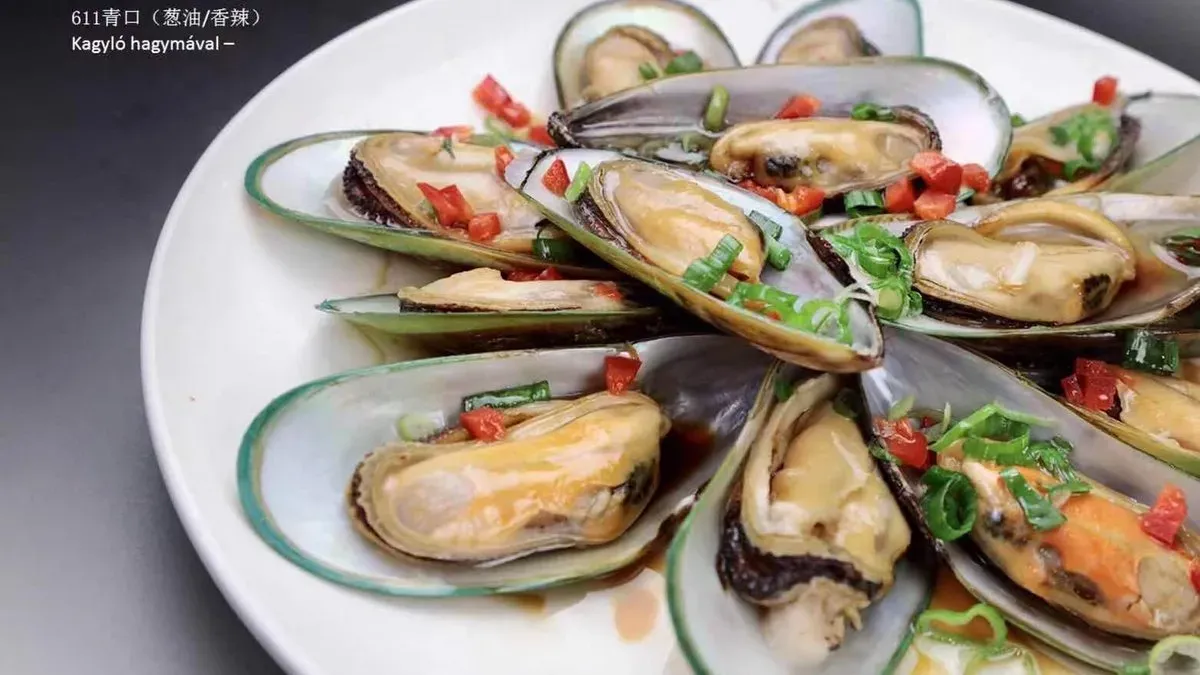 611 kagyló hagymával vagy chilivel 葱油/香辣青口