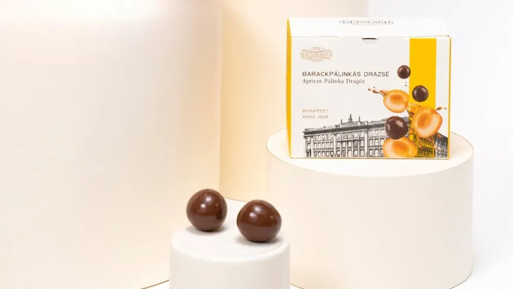 Barackpálinkás tejcsokoládé drazsé 120g
