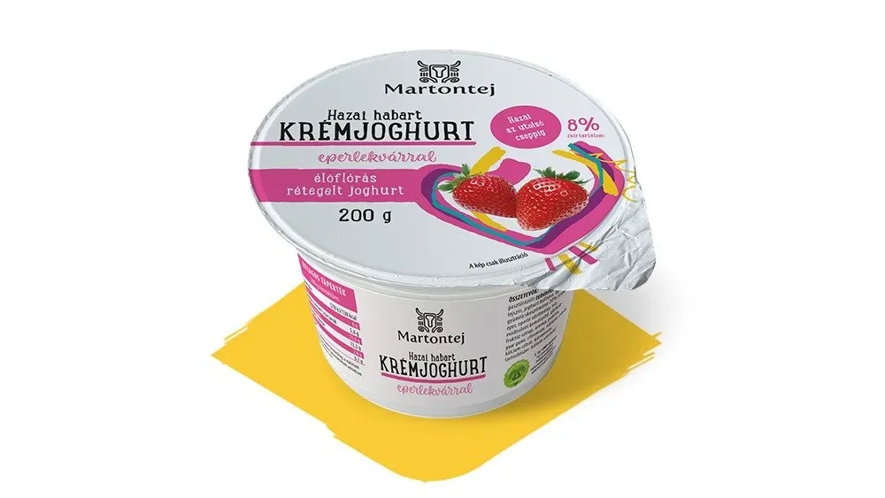Ízesített krémjoghurt eper