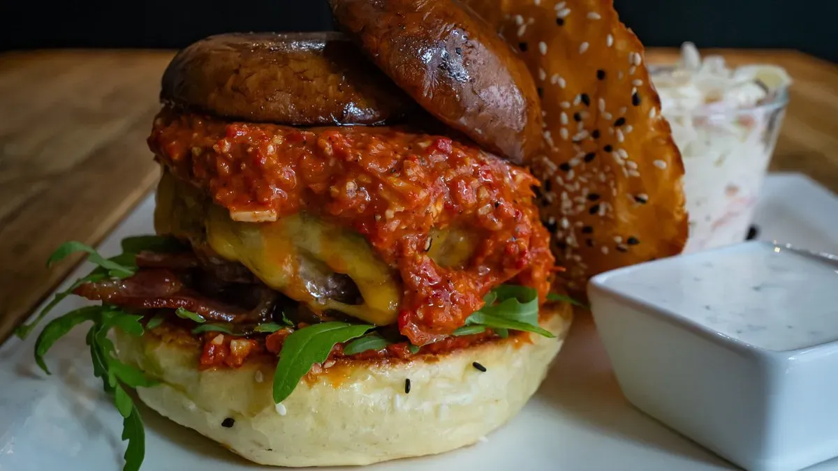 Portobello cheeseburger