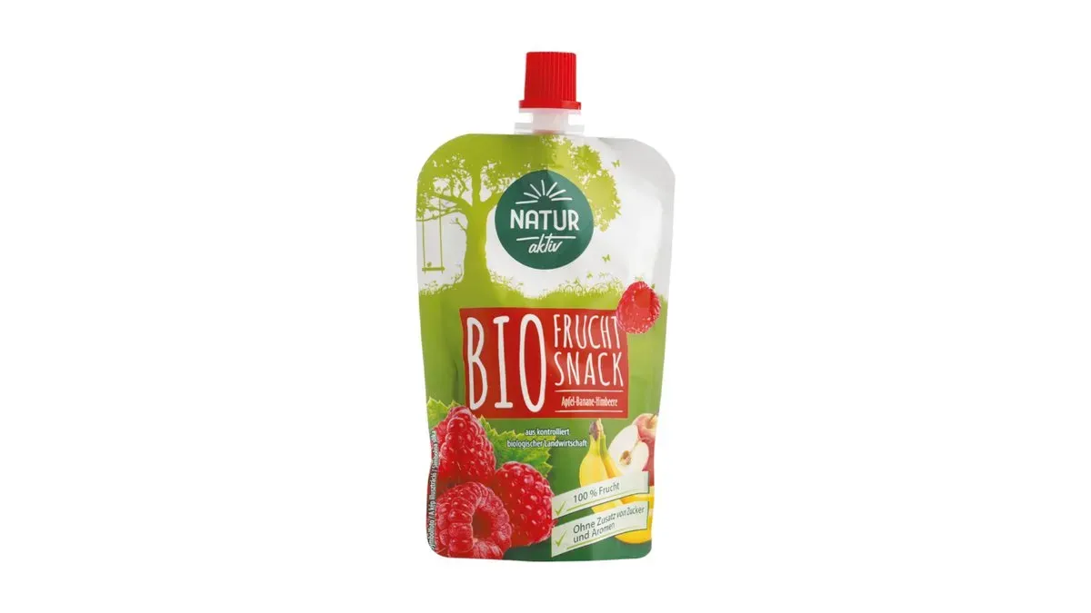 BIO gyümölcspüré, 100% (málna-banán-alma)