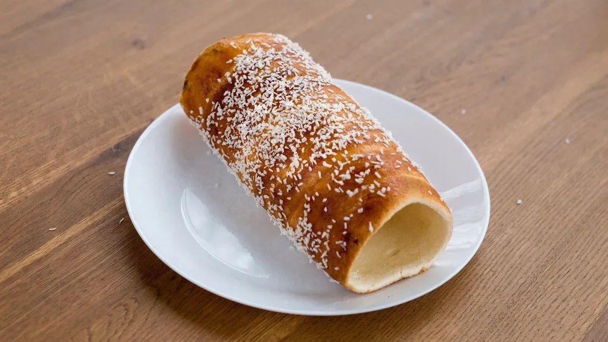 GM és TM alapanyagból készült kókuszos kürtőskalács
