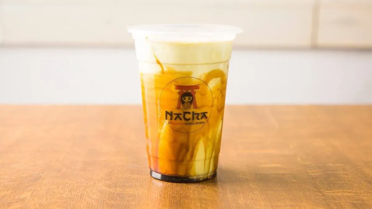 Black sugar matcha latte