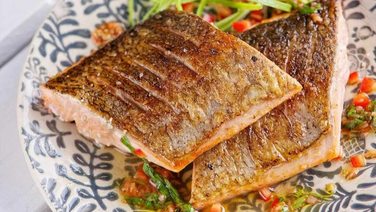 Lazacpisztráng filé grillezve