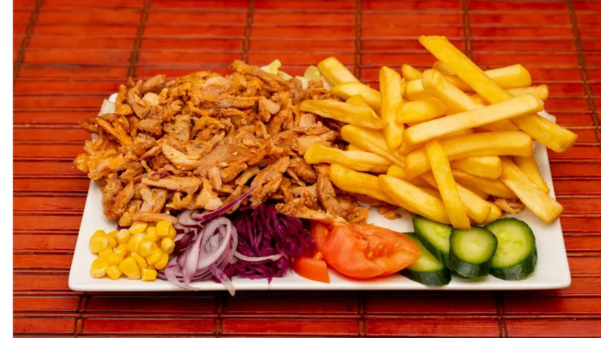 Gyros Tál Dupla Hússal Sült Krumplival
