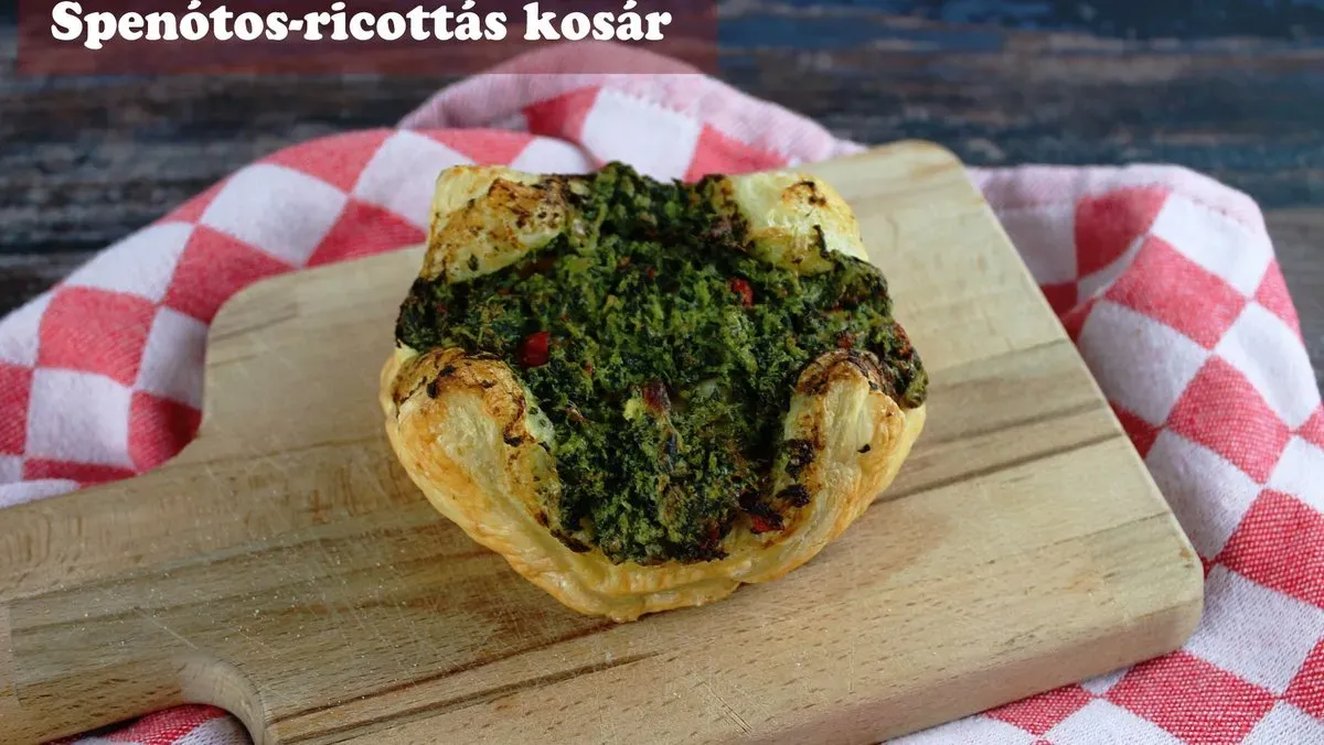 Spenótos, ricottás kosár