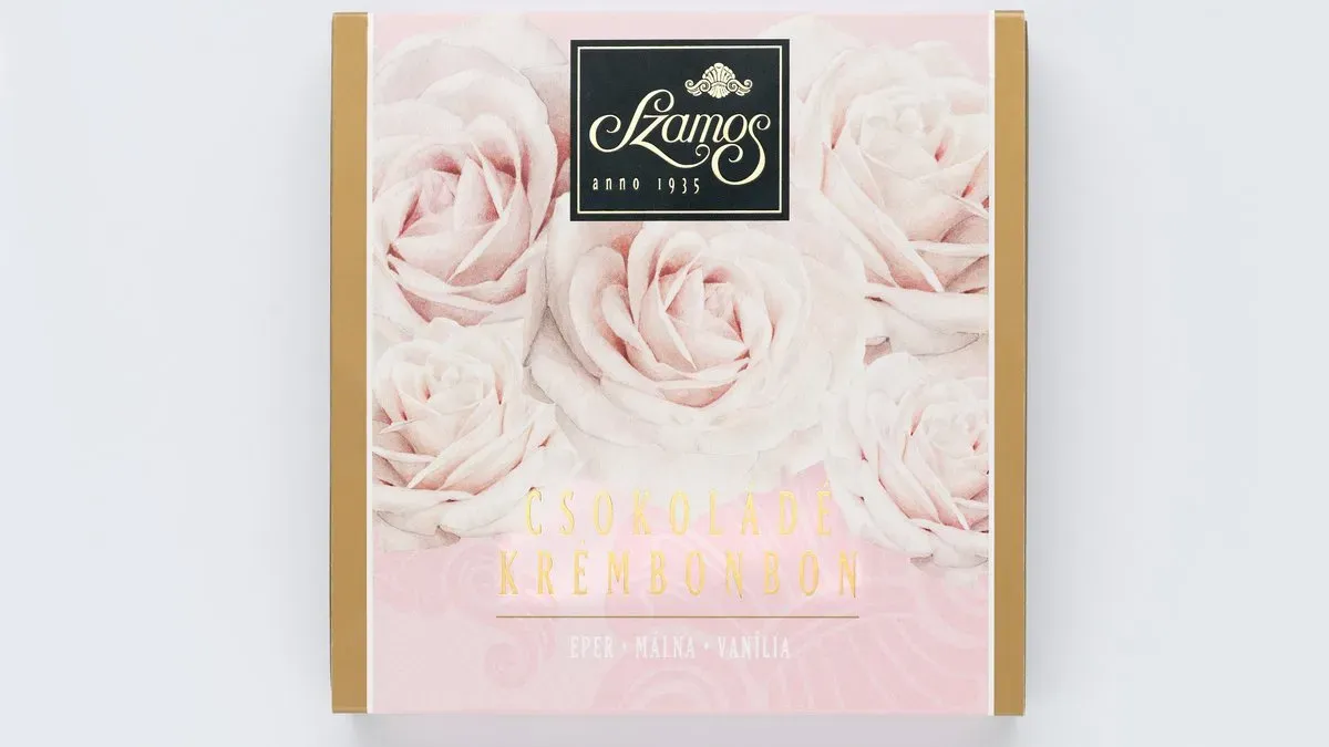 Csokoládé krémbonbon (rózsás) 62 gr