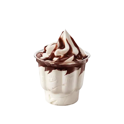 Lody o smaku waniliowym z polewą o smaku czekoladowym