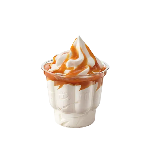 Lody o smaku waniliowym z polewą karmelową