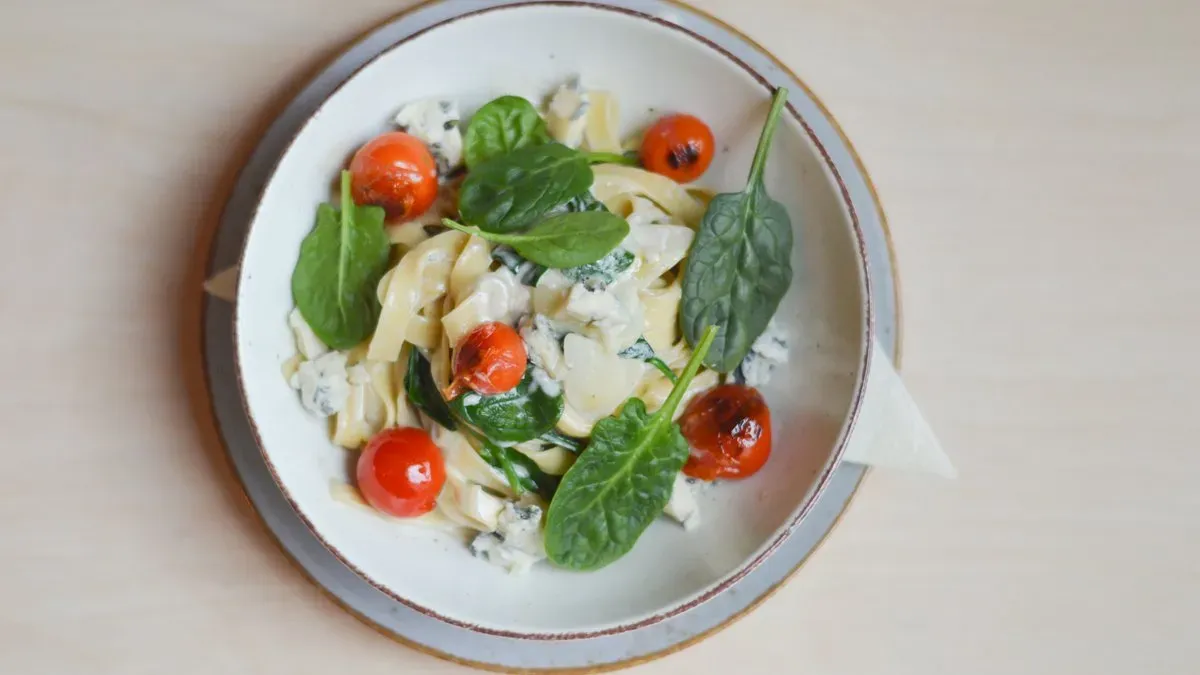 Pappardellew z gorgonzola wege