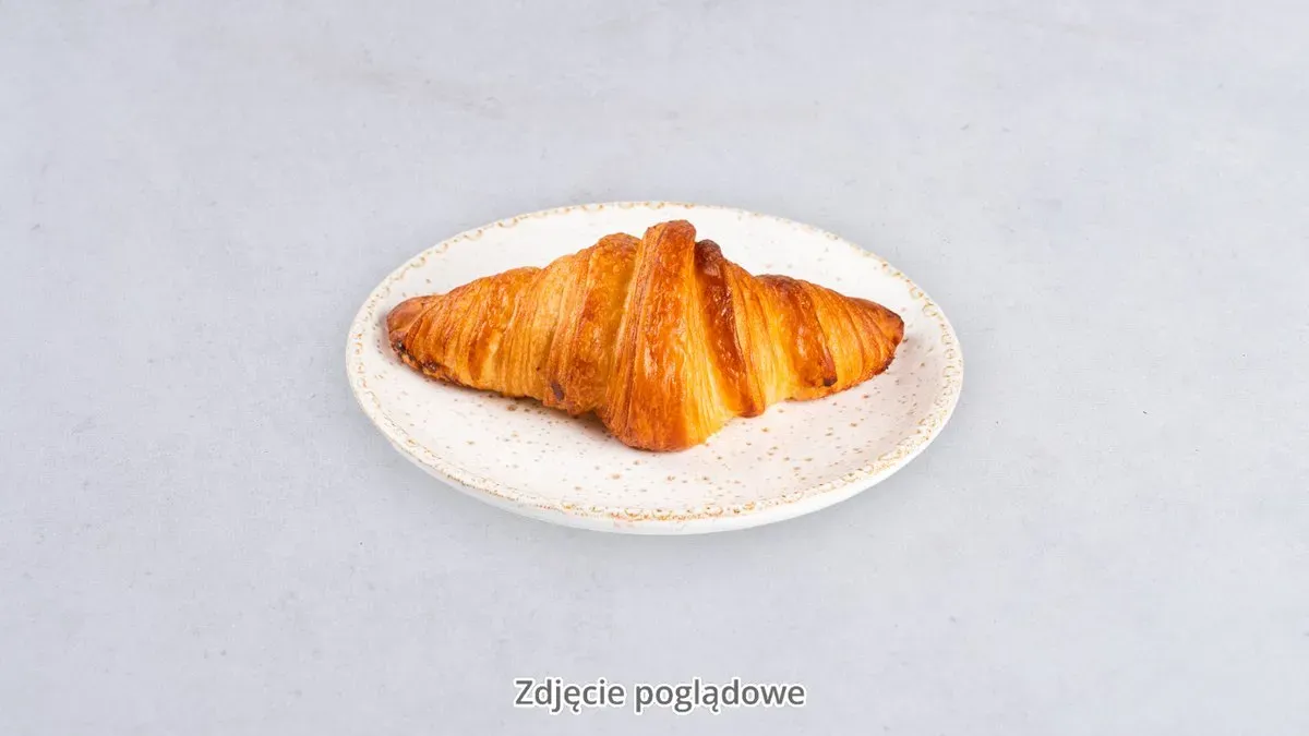 Croissant ser, rodzynki i truskawka