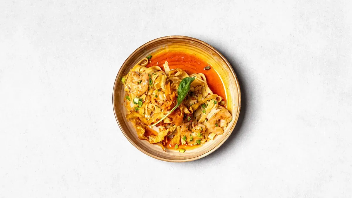 Tagliatelle z krewetkami