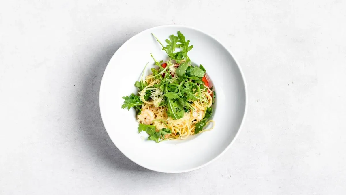 Aglio e olio z krewetkami