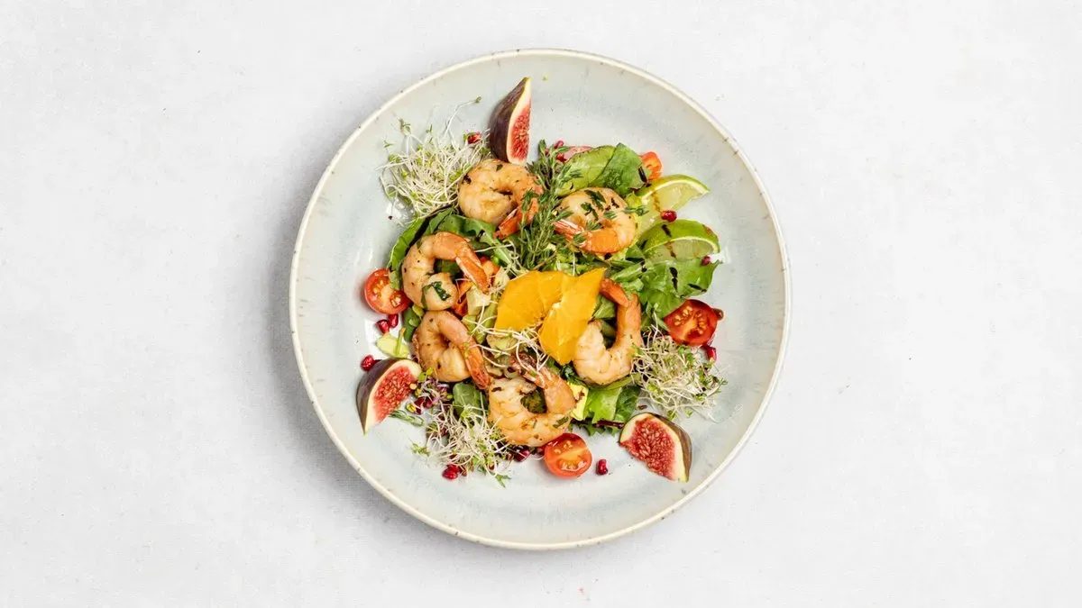 Ensalada con camarones