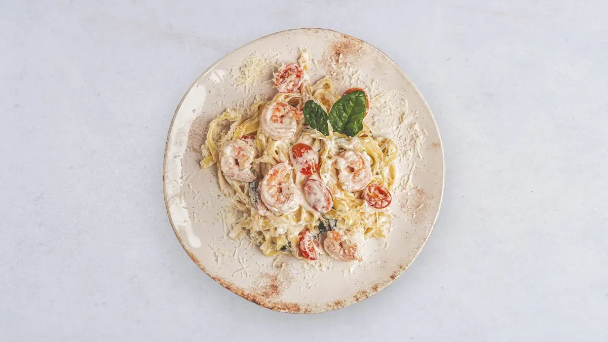 Tagliatelle z krewetkami