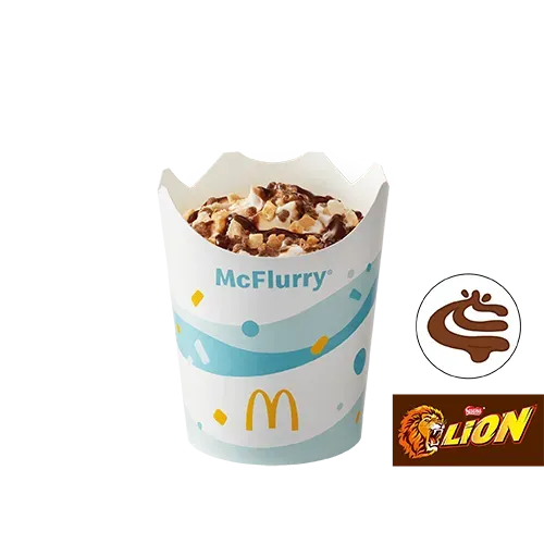 McFlurry® o smaku waniliowym Lion® z polewą o smaku czekoladowym