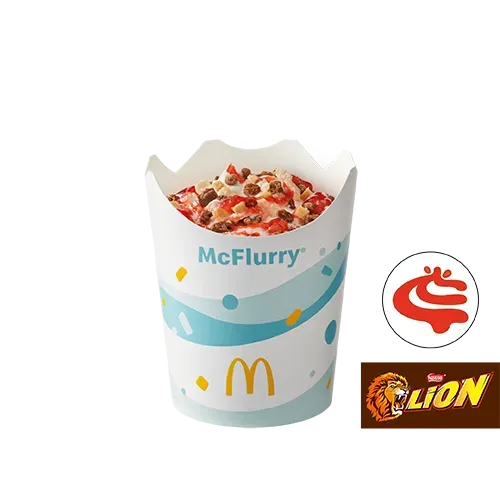 McFlurry® o smaku waniliowym Lion® z polewą truskawkową