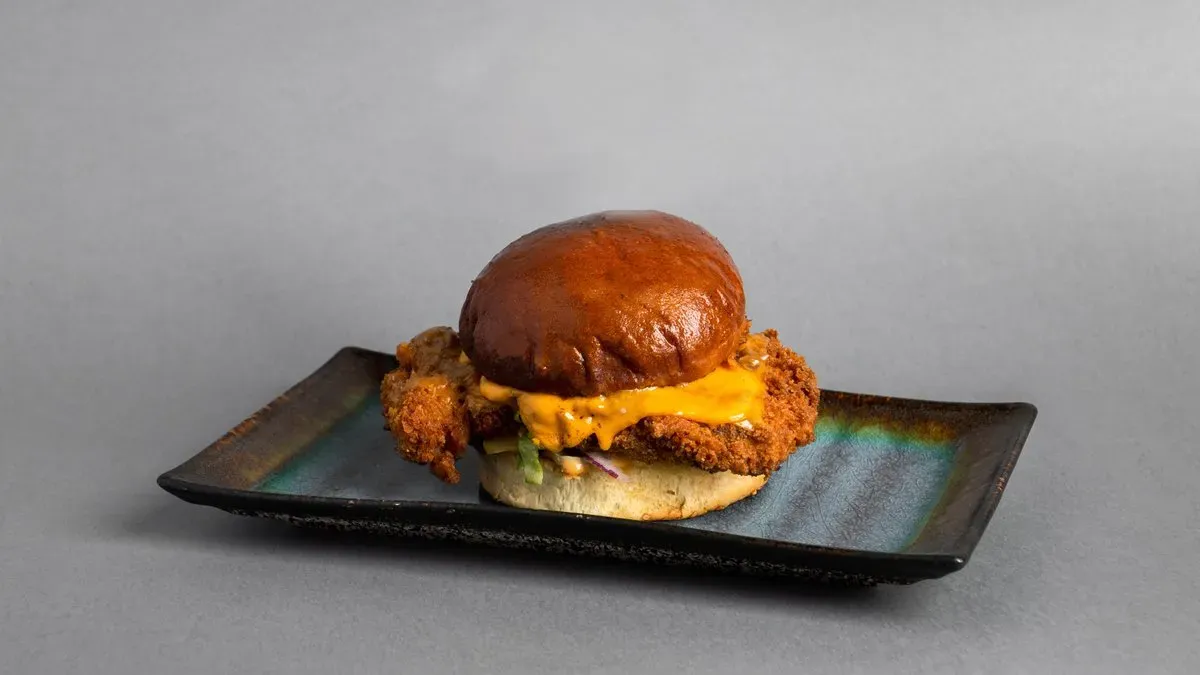 Golden chicken burger