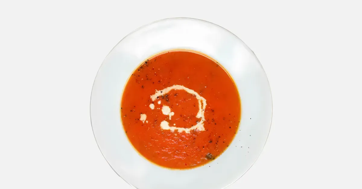 Krem z grillowanych pomidorów z mozzarellą