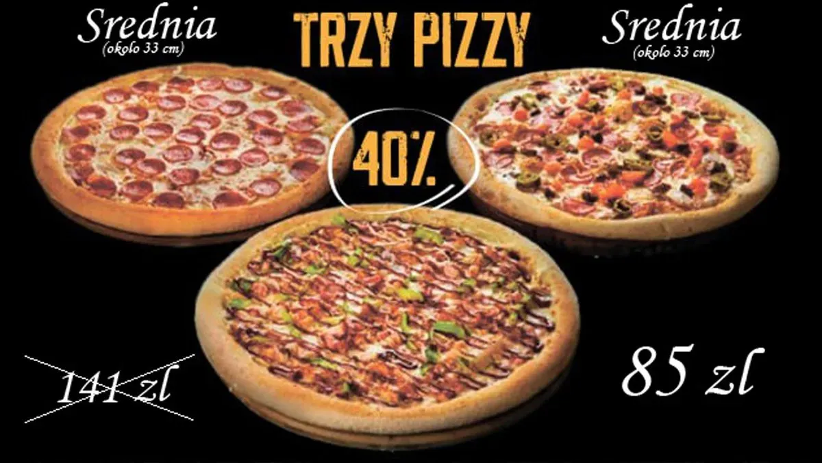 Trzy pizzy SREDNIE