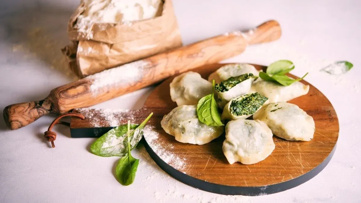 Pierogi ze szpinakiem i serem feta