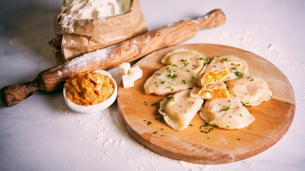 Pierogi z dynią i serem feta