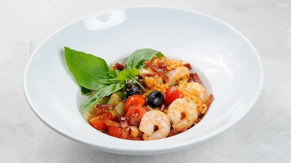 Risotto z krewetkami i chorizo