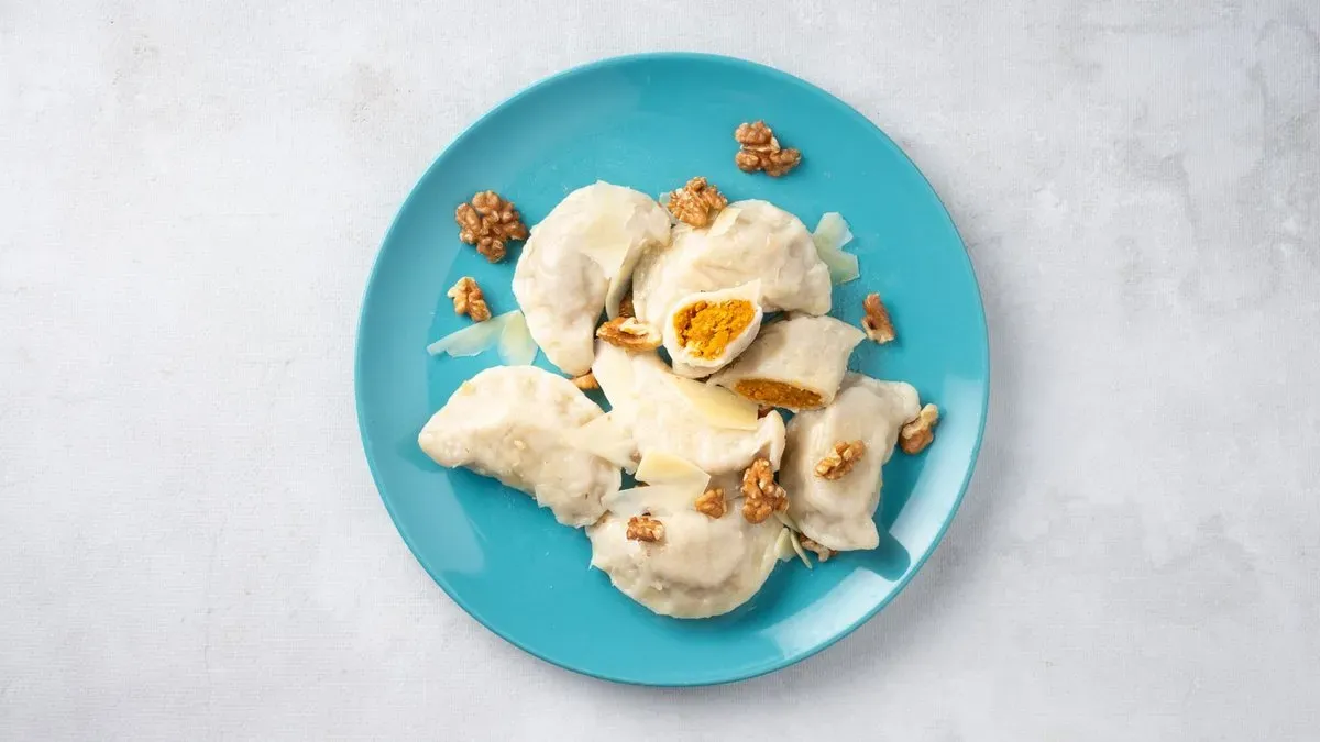 Pierogi z dynią i serem feta